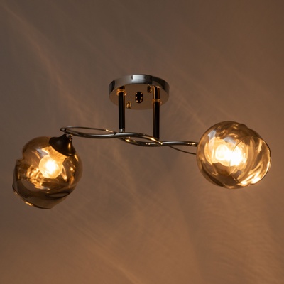 Люстра «Миллениум», 2×60 Вт Е27, хром/чёрный, 54×19×23 см