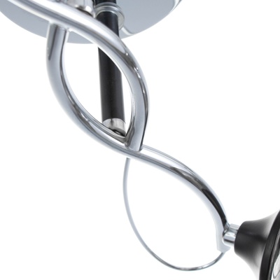 Люстра «Миллениум», 2×60 Вт Е27, хром/чёрный, 54×19×23 см