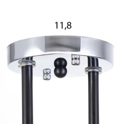 Люстра «Миллениум», 2×60 Вт Е27, хром/чёрный, 54×19×23 см