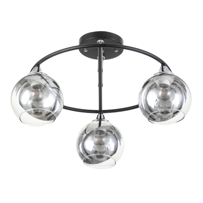 Люстра «Капель», 3×60 Вт Е27, чёрный, 49×49×25.5 см - Фото 1