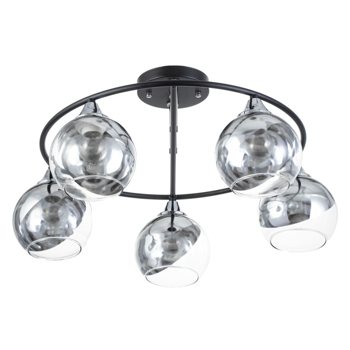 Люстра «Капель», 5×60 Вт Е27, чёрный, 55×55×25.5 см - Фото 1