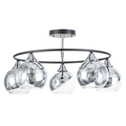 Люстра «Капель», 5×60 Вт Е27, чёрный, 55×55×25.5 см - Фото 5