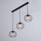 Люстра «Контур», 3×60 Вт Е27, чёрный, 70×20×22(90) см - Фото 2