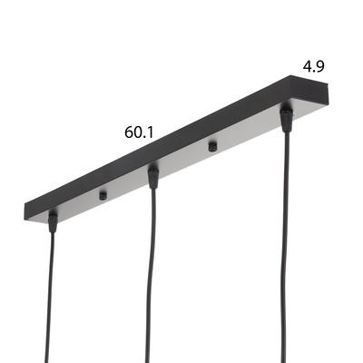 Люстра «Контур», 3×60 Вт Е27, чёрный, 70×20×22(90) см