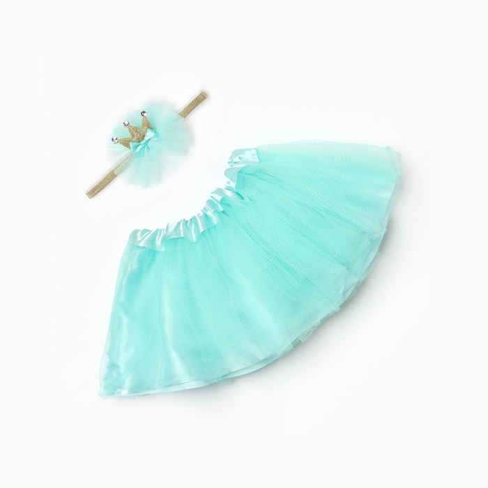 Набор для фотосессии Крошка Я "Маленькая принцесса":юбка и повязка, бирюзовый, 17 см - Фото 1