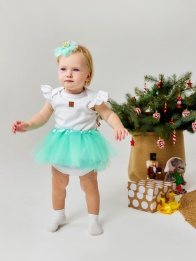 Набор для фотосессии «Крошка Я. Маленькая принцесса»:юбка и повязка, бирюзовый, 17 см