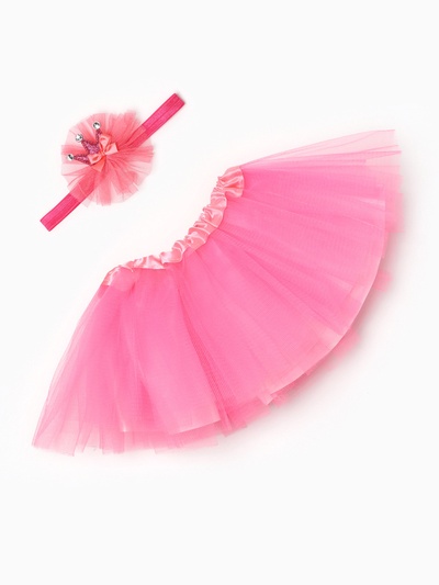 Набор для фотосессии «Крошка Я. Маленькая принцесса»: юбка и повязка, фуксия, 17 см