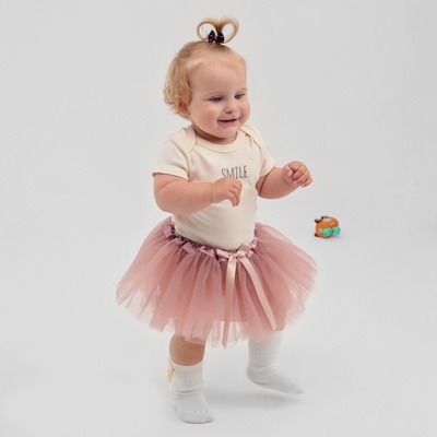 Юбка нарядная для девочки «Крошка Я», 17 см, пудровая