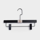 Вешалка для брюк и юбок LaDо́m Black Lotus, 35×1.1×24 см, длинный крюк, с зажимами, чёрная - Фото 6