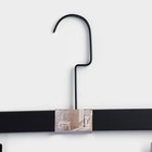 Вешалка для брюк и юбок LaDо́m Black Lotus, 35×1.1×24 см, длинный крюк, с зажимами, чёрная - Фото 7