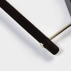 Плечики - вешалка для костюмов LaDо́m Brown Gold, 42,5×4×19 см, перекладина вельвет, широкие плечики, дерево бук - Фото 5