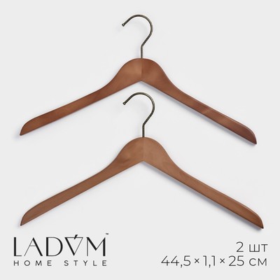 Плечики - вешалки LaDо́m Retro, 44.5×1.1×25 см, 2 шт., деревянные