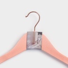 Плечики - вешалка LaDо́m Rose Gold, 45×6×23.5 см, покрытие вельвет, широкие плечики, розовые - Фото 5
