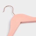 Плечики - вешалки для одежды LaDо́m Rose Gold, 44.5×1.2×23 см, 2 шт., с перекладиной, покрытие вельвет, широкие плечики, розовые - Фото 3