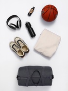 Сумка спортивная TEXTURA на молнии, с подкладкой, длинный ремень, маленький размер, серая - Фото 4