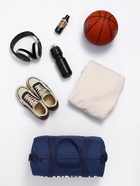 Сумка спортивная на молнии TEXTURA, с подкладкой, длинный ремень, маленький размер, с принтом, синяя - Фото 2