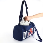 Сумка спортивная на молнии TEXTURA, с подкладкой, длинный ремень, маленький размер, с принтом, синяя - Фото 8