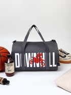 Сумка спортивная на молнии TEXTURA, с подкладкой, длинный ремень, маленький размер, с принтом, серая/белая - Фото 4