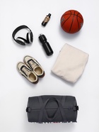 Сумка спортивная на молнии TEXTURA, с подкладкой, длинный ремень, маленький размер, с принтом, серая/белая - Фото 3