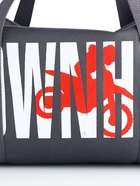 Сумка спортивная на молнии TEXTURA, с подкладкой, длинный ремень, маленький размер, с принтом, серая/белая - Фото 10