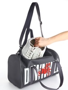 Сумка спортивная на молнии TEXTURA, с подкладкой, длинный ремень, маленький размер, с принтом, серая/белая - Фото 7