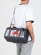 Сумка спортивная на молнии TEXTURA, с подкладкой, длинный ремень, маленький размер, с принтом, серая/белая - Фото 12