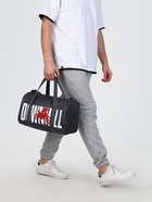 Сумка спортивная на молнии TEXTURA, с подкладкой, длинный ремень, маленький размер, с принтом, серая/белая - Фото 2