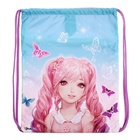 Мешок для обуви 470*370, Оникс МО-26-1-2р, с ручками, "Девочка и бабочки" - фото 24732907