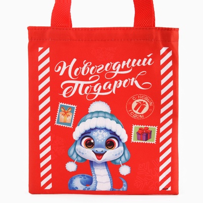 Мешок для конфет «Змея: Новогодний подарок», детский шопер, 22×20 см