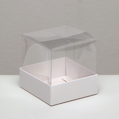 Коробка для пирожных, белый, 8×8×8 см Кондитерская упаковка