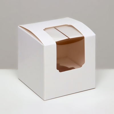 Коробка под капкейк без ручек, белая, 9 х 9 х 9