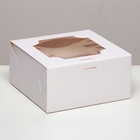 Коробка на 4 пирожных , белая , 16 х 16 х 8 - фото 321817596