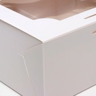 Коробка для 4 пирожных, белая, 16×16×8 см - Фото 4