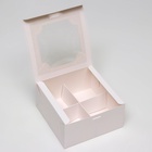 Коробка для 4 пирожных, белая, 16×16×8 см - Фото 5