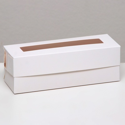 Коробка для макарун, с ложементом, белая 16,5 х 5,5 х 5,5 см