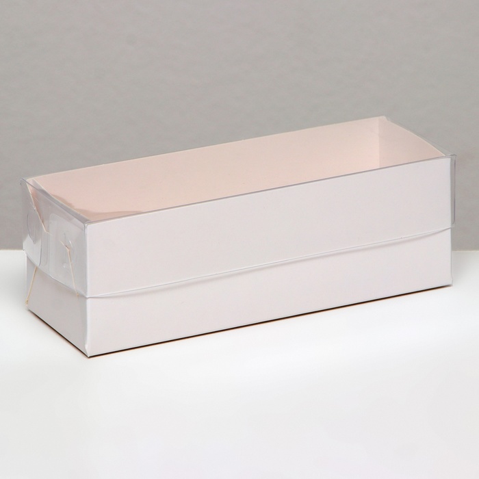 Коробка для макарун, с ложементом, белая 16,5 х 5,5 х 5,5 см - Фото 1