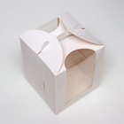 Коробка под бенто-торт с окном, белая, 15×15×18 см - Фото 2