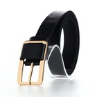 Ремень женский, 110×2.1 см, с винтом, пряжка металл, золотистая, чёрный - Фото 3