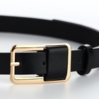 Ремень женский, 110×2.1 см, с винтом, пряжка металл, золотистая, чёрный - Фото 4