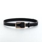 Ремень женский, 110×2.1 см, с винтом, пряжка металл, золотистая, чёрный - Фото 5