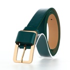Ремень женский, 110×2.1 см, пряжка металл, золотистая, зелёный - Фото 3