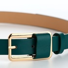 Ремень женский, 110×2.1 см, пряжка металл, золотистая, зелёный - Фото 4