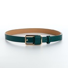 Ремень женский, 110×2.1 см, пряжка металл, золотистая, зелёный - Фото 5