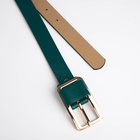 Ремень женский, 110×2.1 см, пряжка металл, золотистая, зелёный - Фото 7