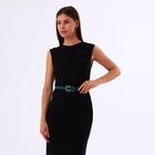 Ремень женский, 110×2.1 см, пряжка металл, золотистая, зелёный - Фото 2