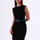 Ремень женский, 110×2.1 см, пряжка металл, золотистая, зелёный - Фото 8