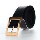 Ремень женский, 110×4 см, пряжка металл, золотистая, чёрный - Фото 4