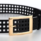 Ремень женский, 110×4 см, пряжка металл, золотистая, чёрный - Фото 5