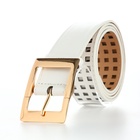 Ремень женский, 110×4 см, пряжка металл, золотистая, белый - Фото 4