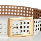 Ремень женский, 110×4 см, пряжка металл, золотистая, белый - Фото 5